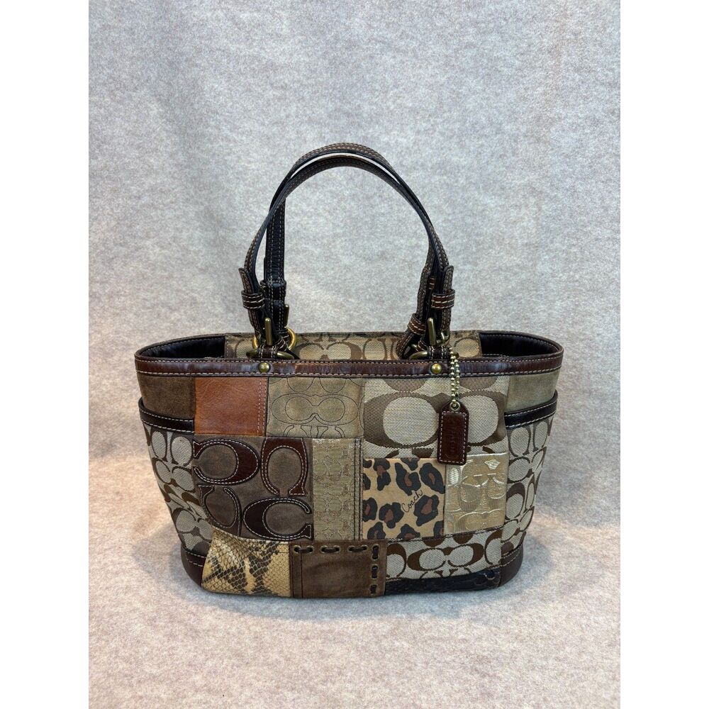 Y2K Vintage Coach Signature Patchwork Tote Bag